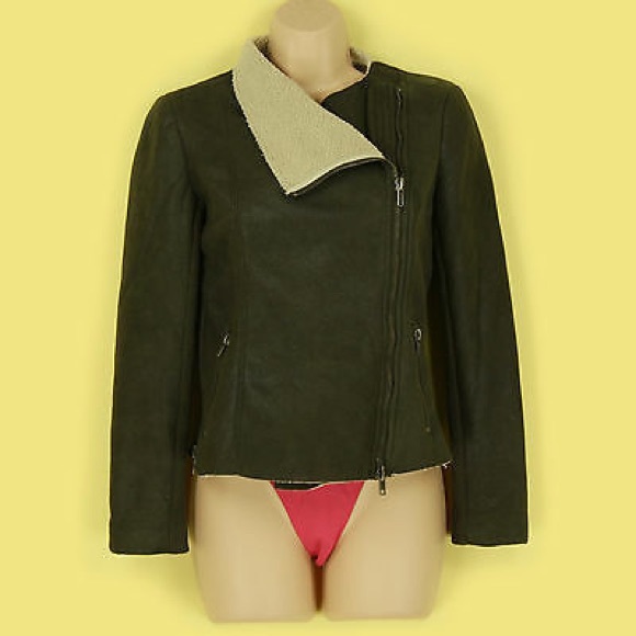 MURAL faux suede shearling moto jacket - Picture 4 of 4